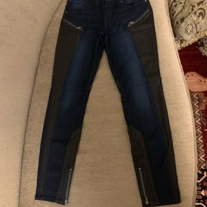 Guess Black Sparkly Moto Jeans Skinny
